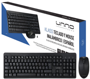 Unno tekno teclado y mouse klass inalámbrica spanish negro KB674